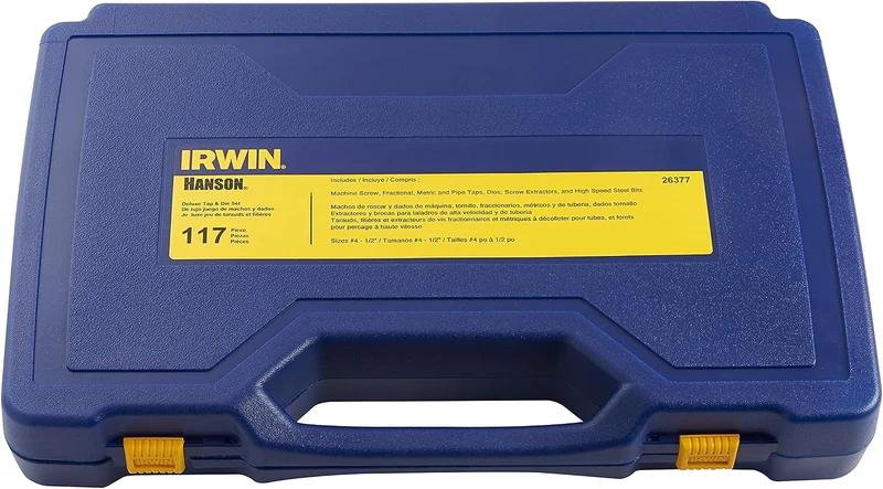 IRWIN Gewindeschneider-Set mit Bohrern, Maschinenschraube/SAE/metrisch, 117-teilig (26377) 117-Piece