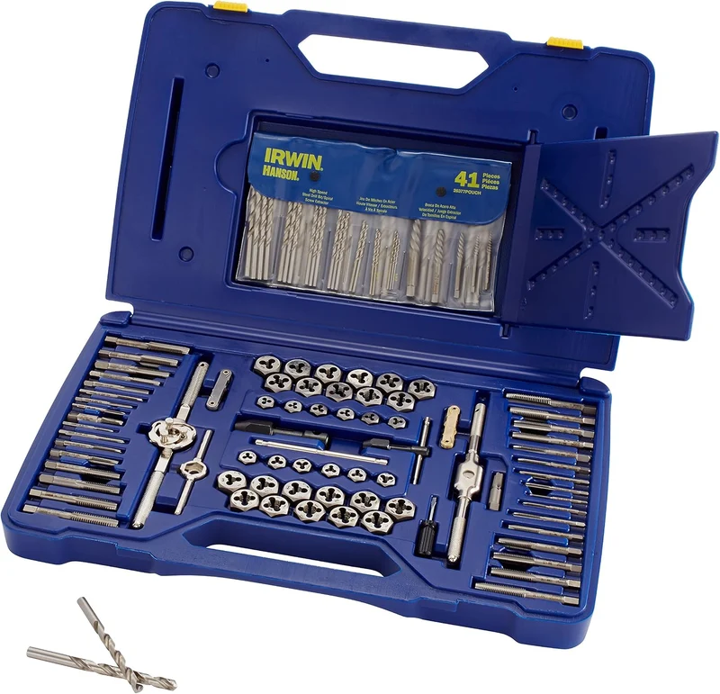 IRWIN Gewindeschneider-Set mit Bohrern, Maschinenschraube/SAE/metrisch, 117-teilig (26377) 117-Piece