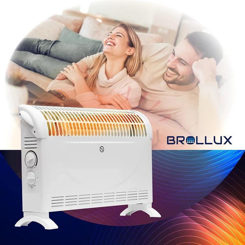 BROLLUX Elektroheizung 2000W CA2 Turbolüfter und Thermostat Heizgerät mobiler Konvektor Elektrische