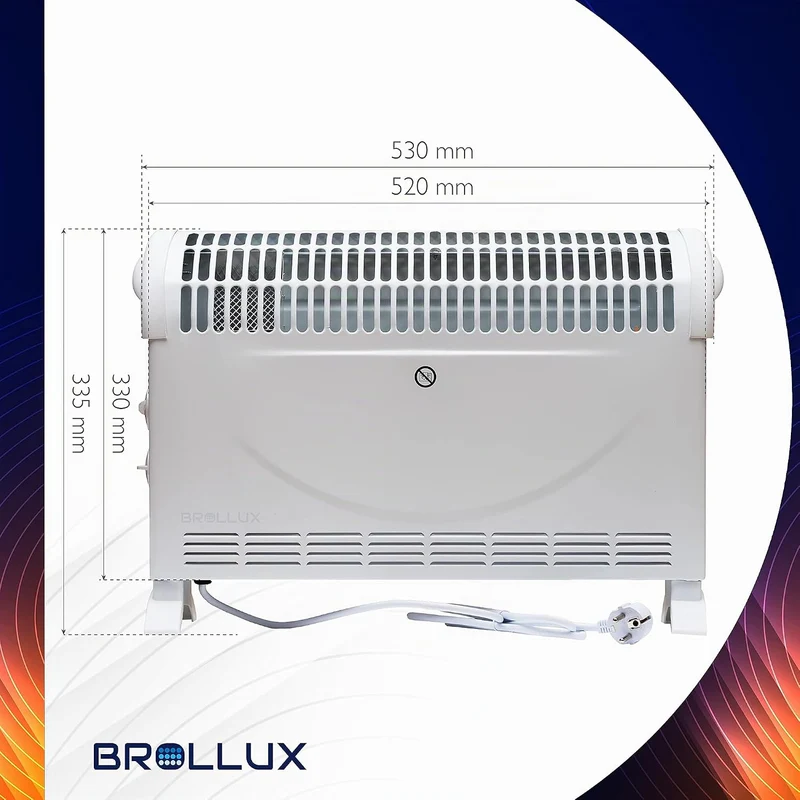 BROLLUX Elektroheizung 2000W CA2 Turbolüfter und Thermostat Heizgerät mobiler Konvektor Elektrische