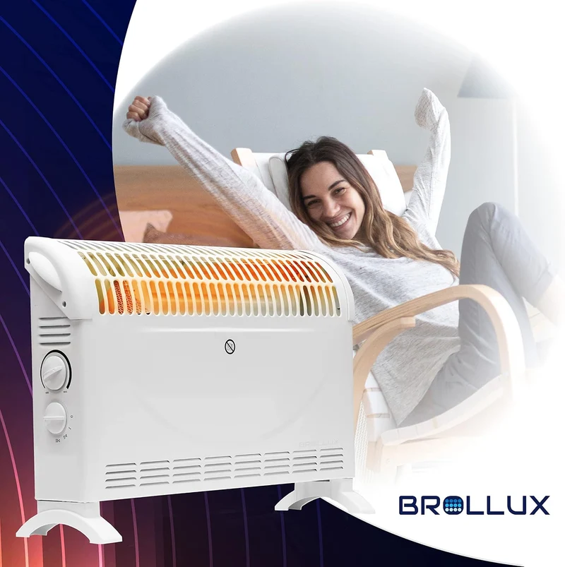 BROLLUX Elektroheizung 2000W CA2 Turbolüfter und Thermostat Heizgerät mobiler Konvektor Elektrische