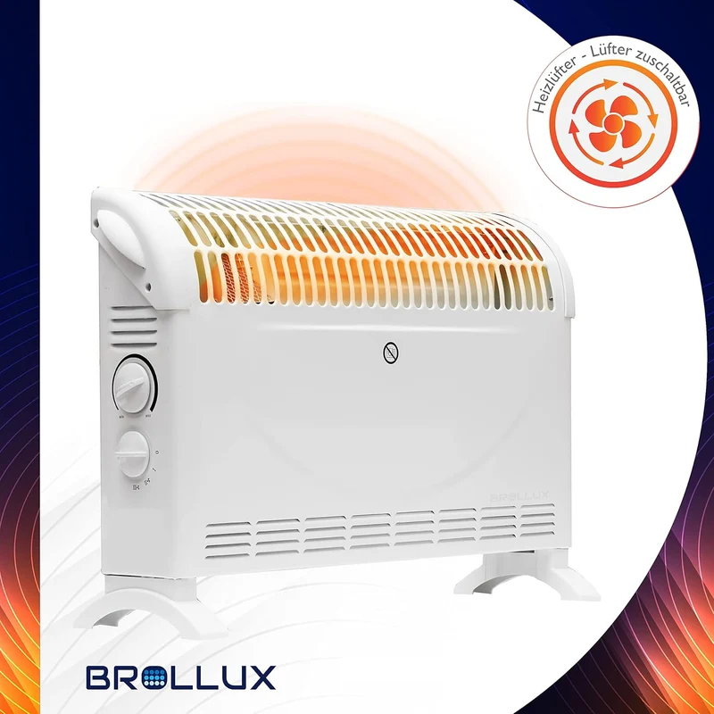 BROLLUX Elektroheizung 2000W CA2 Turbolüfter und Thermostat Heizgerät mobiler Konvektor Elektrische