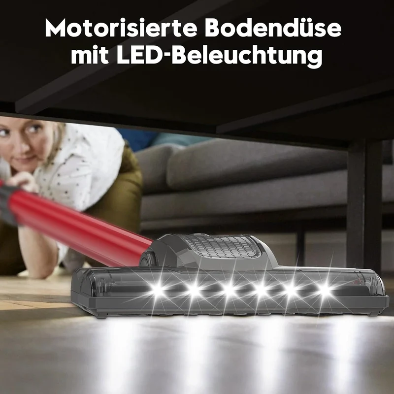 Akitas V10 Kabelloser Staubsauger 30V 450W Bis zu 50 Minuten Laufzeit 3 Saugstufen Hand- und Stielst