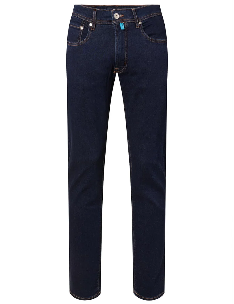 Pierre Cardin Herren Hose Lyon | Männer Jeans, Stoffhose | Tapered Fit 32W / 32L Dark Blue Stonewash