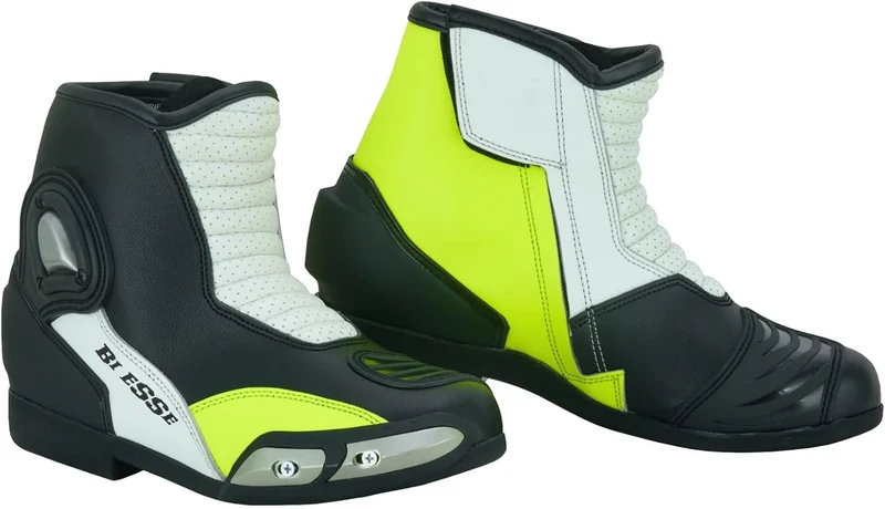 BI ESSE Motorradschuhe Stiefel aus perforiertem Leder mit Slider 45 EU Neon, 45 EU Neon