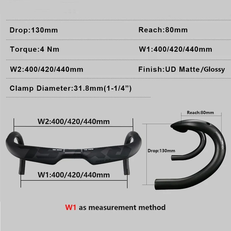 fahrradlenker carbon rennrad,RXL SL 31.8mm carbon lenker aero lenker rennrad UD glänzend 400mm, Schw