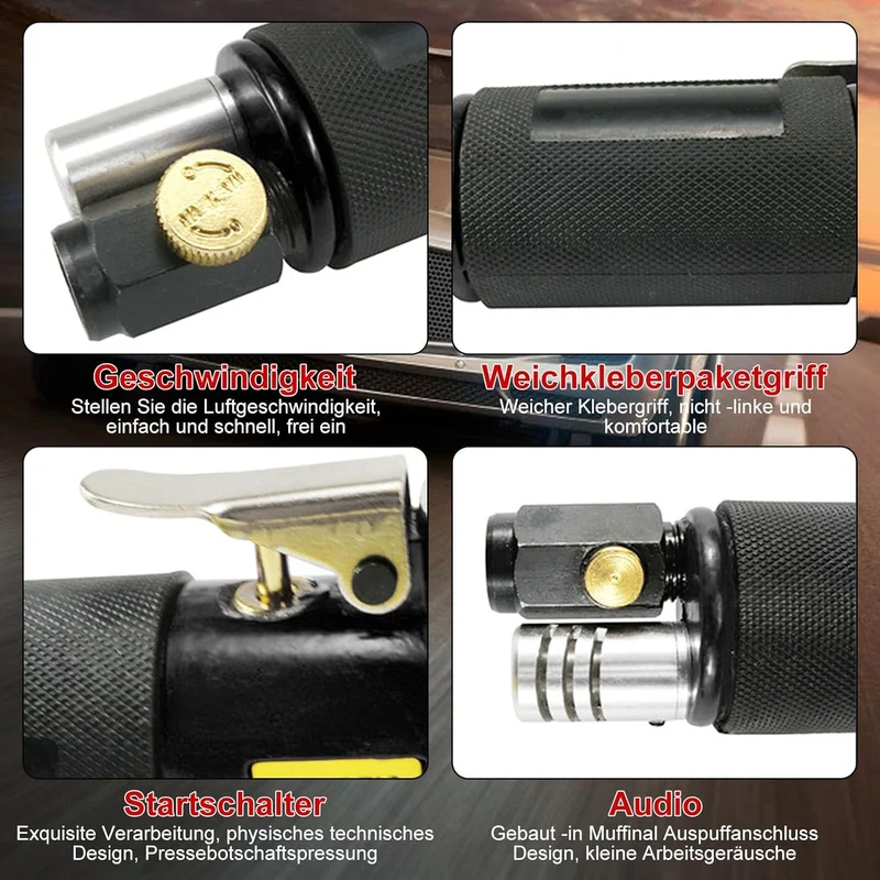 63 in 1 Druckluft Exzenterschleifer Mini Poliermaschine Auto Polierer Set, Exzenter Schleifer Druckl