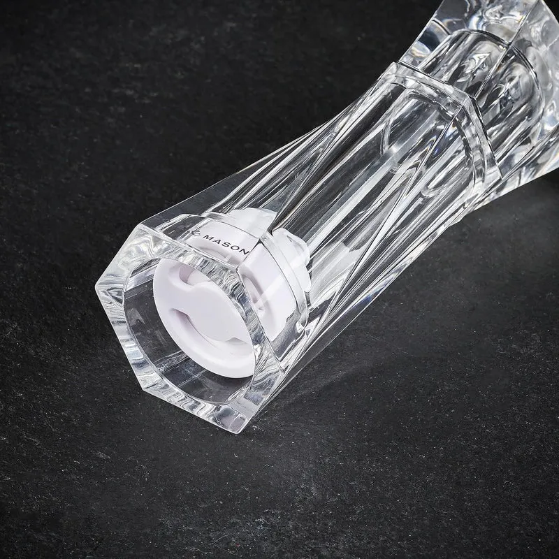 Cole & Mason H312007 Aldeburgh Clear Salz- und Pfeffermühlen-Set, verstellbares Mahlwerk, Acryl, 140