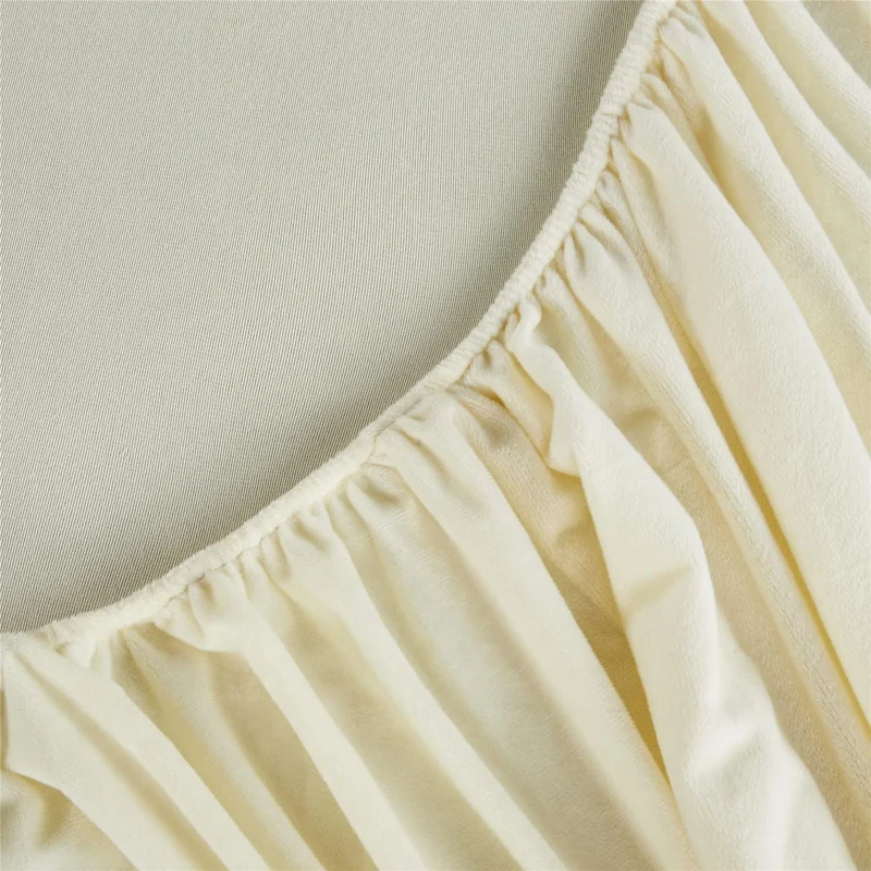 Flauschige Plüsch Spannbettlaken 100x200cm Beige Weiss Fleece Flanell Cashmere Touch Spannbetttuch W