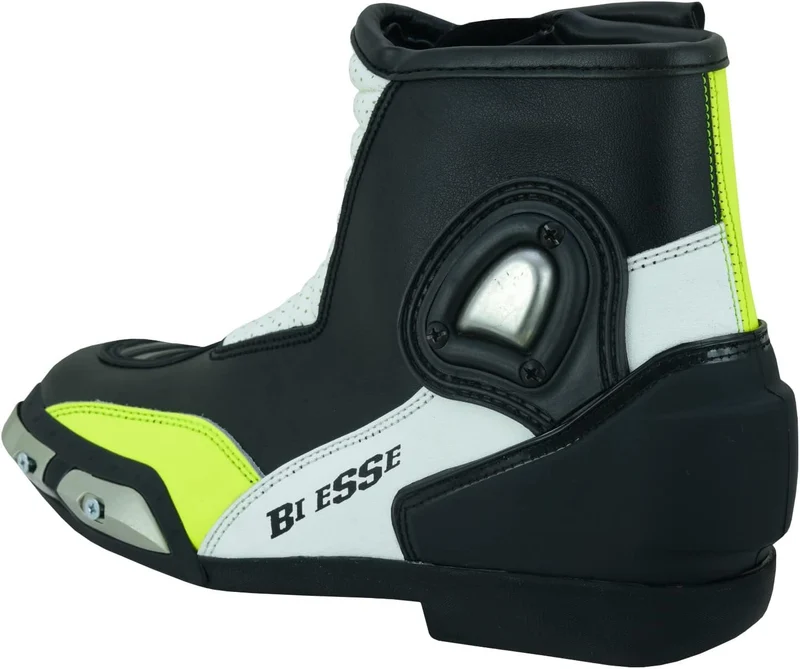 BI ESSE Motorradschuhe Stiefel aus perforiertem Leder mit Slider 40 EU Neon, 40 EU Neon