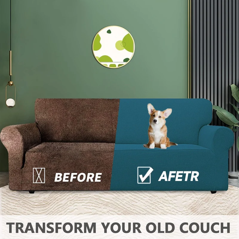YSTELLAA Stretch Sofa überzug 1 Sitzer, Super Elastisch Sofabezug Mit Armlehnen Waschbarer, kratzfes