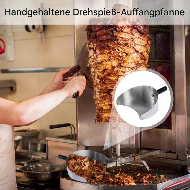 Rotisserie Catch Pan, Handheld Fleischfänger, Rotisserie Fangpfanne Fleischfänger, Praktische Döner-