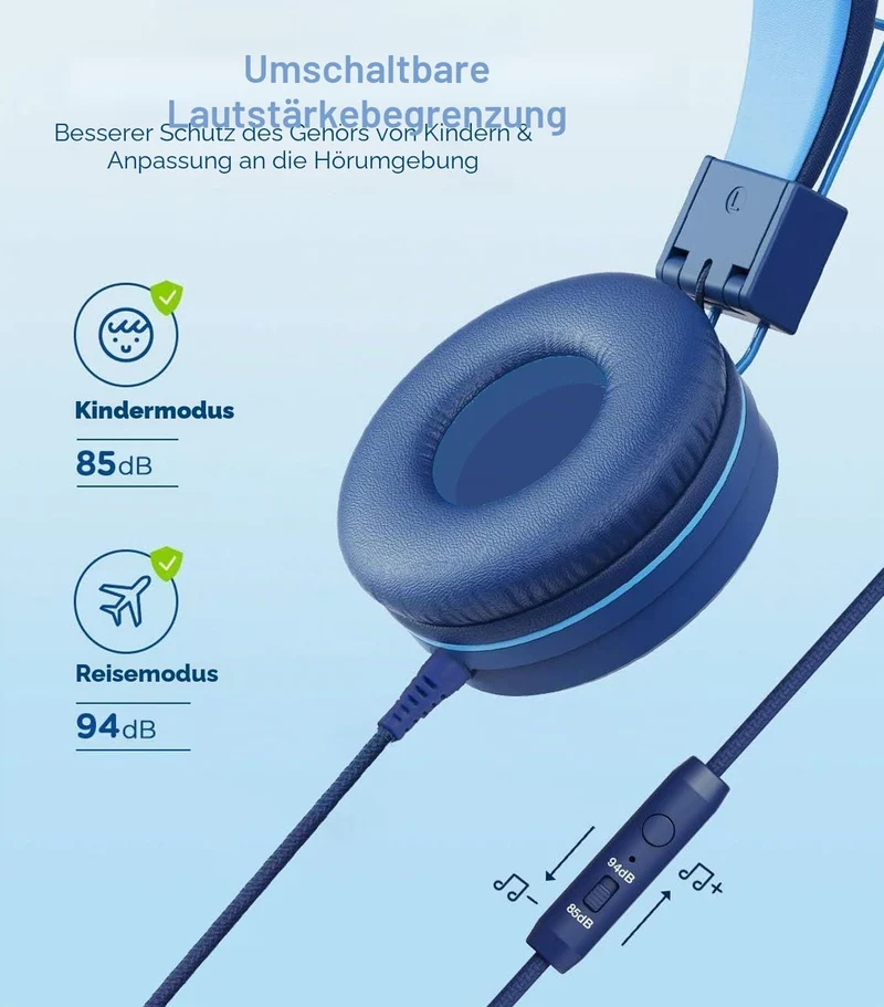 Kinder-Kopfhörer mit LED-Lichtern für die Schule, Upgrade USB Typ C Kid Kopfhörer mit Mikrofon, Laut