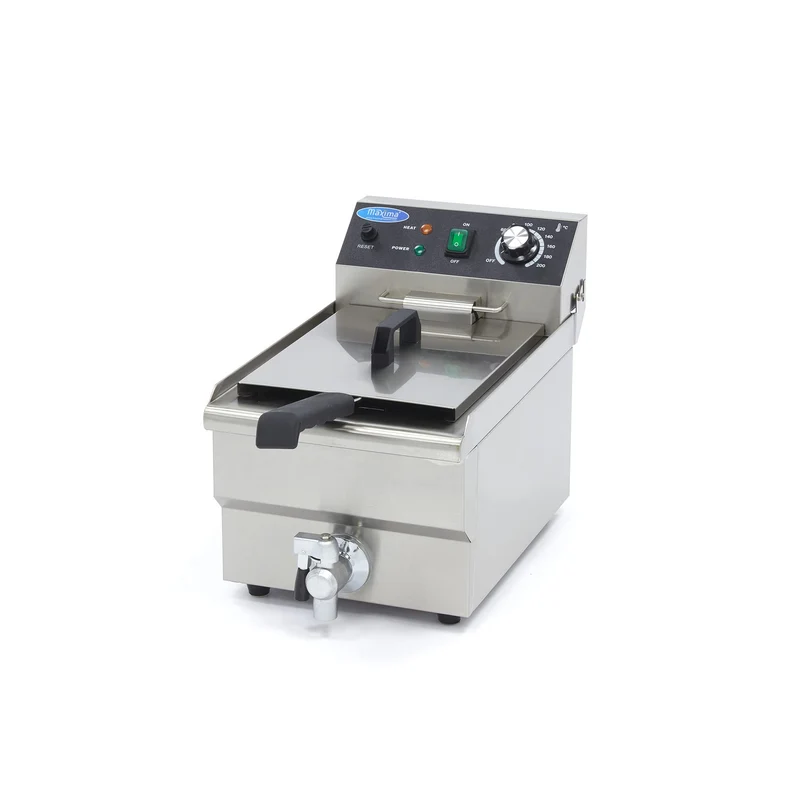 Fritteuse 10 L – 1 Korb – mit Wasserhahn. Fritteuse – 900 Gramm Pommes frites – Profi – Edelstahl –