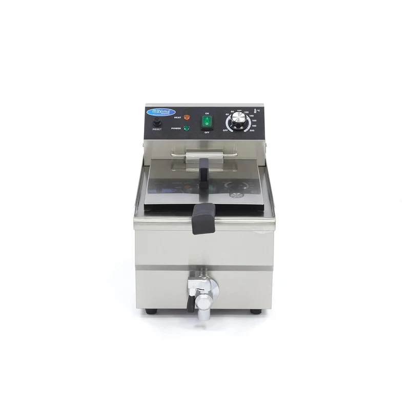 Fritteuse 10 L – 1 Korb – mit Wasserhahn. Fritteuse – 900 Gramm Pommes frites – Profi – Edelstahl –