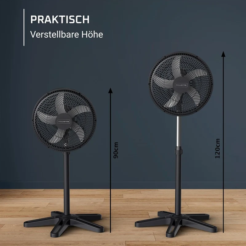 Rowenta Turbo Essential Standventilator, Schwarz, VU3110F3 51 db/ 3 Geschwindigkeitsstufen Schwarz,