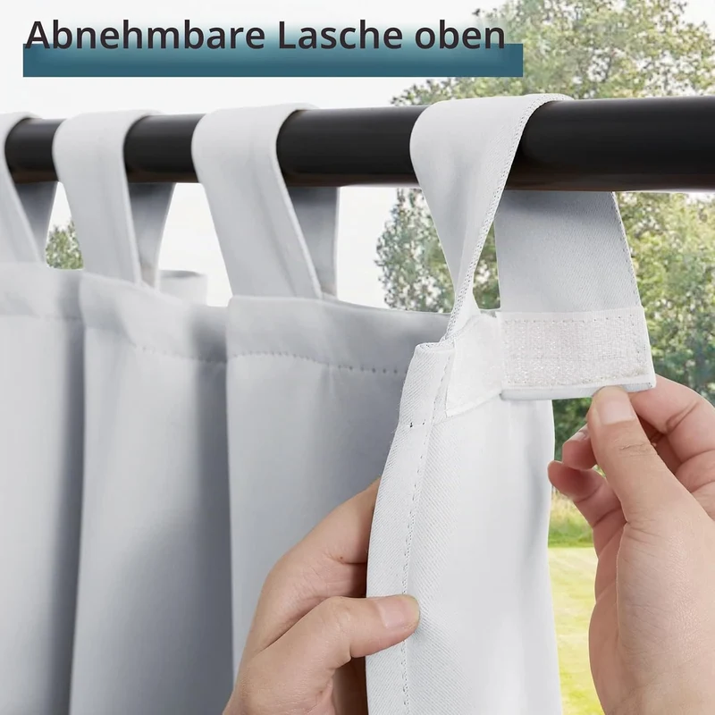 PONY DANCE Outdoorvorhänge mit Abnehmbaren Schlaufen Outdoor Vorhang Wasserdicht Sonnenschutz Gardin