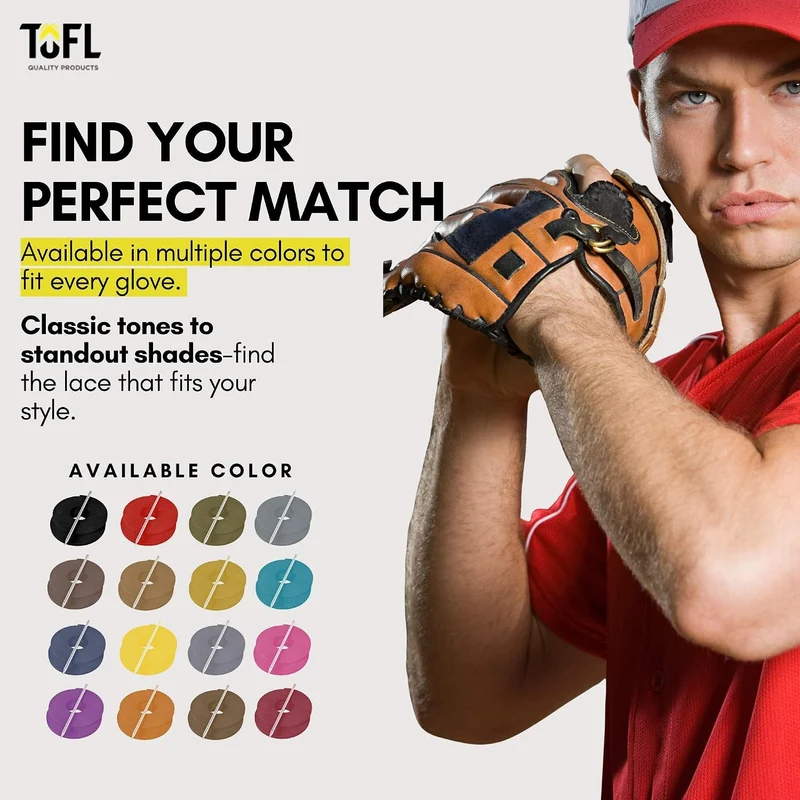 TOFL Softball- und Baseballhandschuh-Spitze-Set, Handschuh-Reparatur-Set, 2 Lederschnürsenkel mit Sc
