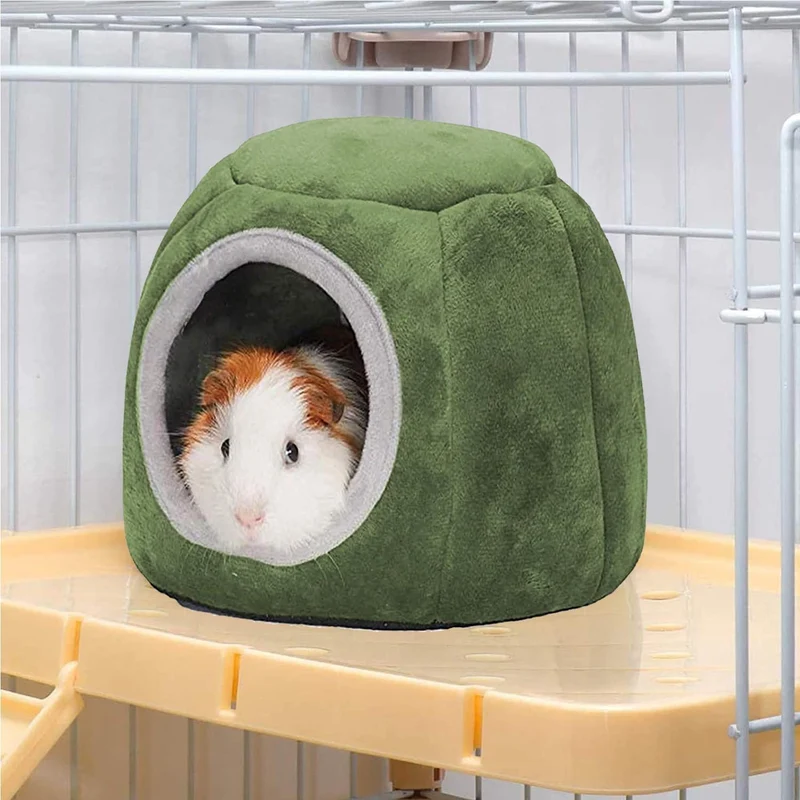 Hamster Haus Bett mit Aufhängeöse für Hamster, Chinchillas, Meerschweinchen & Kleintiere (Grün A), G