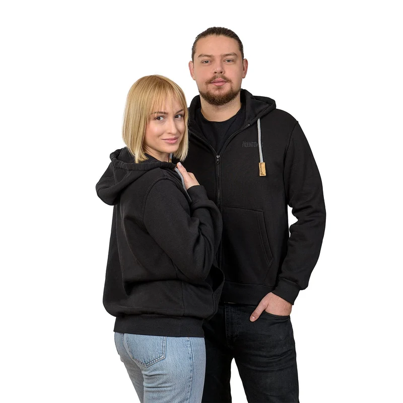 Mount Swiss Herren Damen Sweatjacke Kapuzenjacke Hoodie Leon, Langarm mit Kapuze und Reissverschluss