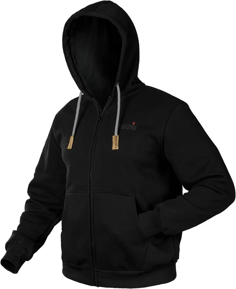 Mount Swiss Herren Damen Sweatjacke Kapuzenjacke Hoodie Leon, Langarm mit Kapuze und Reissverschluss