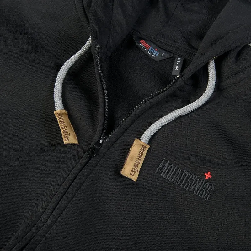 Mount Swiss Herren Damen Sweatjacke Kapuzenjacke Hoodie Leon, Langarm mit Kapuze und Reissverschluss