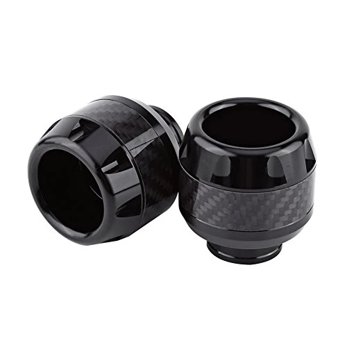 Aramox Sliders Frame, 1 Paar Kohlefaser-Motorrad-Vorderradgabel-Rahmen-Slider-Sturzschutz (Schwarz),