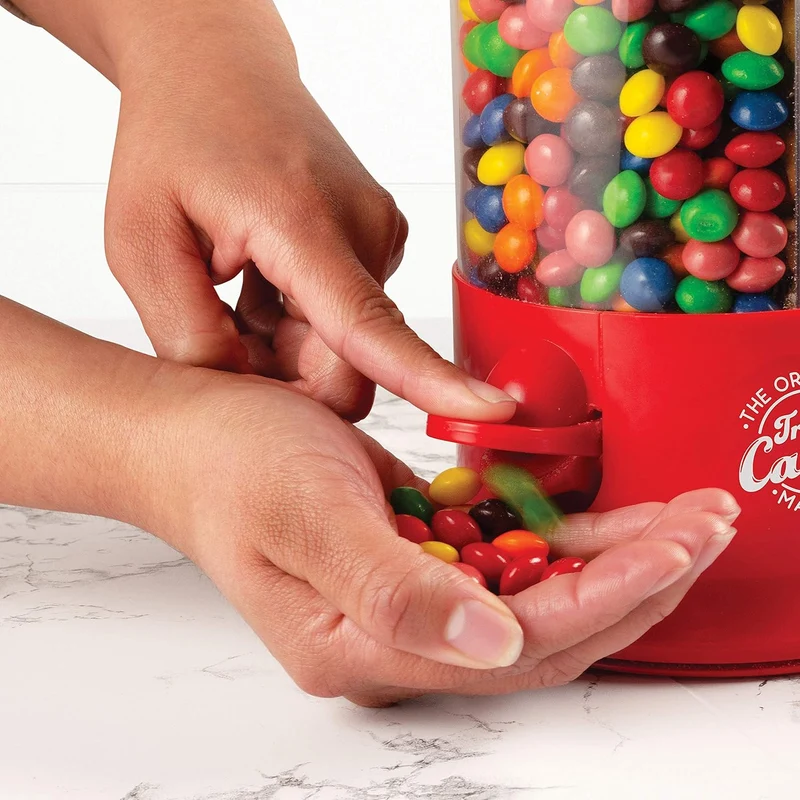 Handy Gourmet The Original Triple Candy Machine Süssigkeiten- und Nussspender, 360 Grad, Rot, 3 Fäch