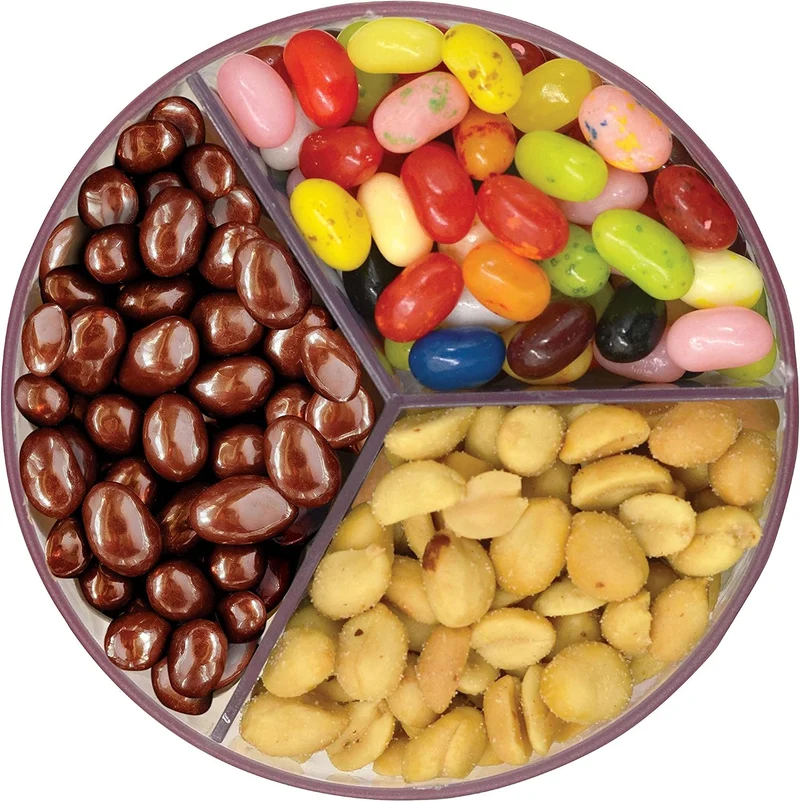 Handy Gourmet The Original Triple Candy Machine Süssigkeiten- und Nussspender, 360 Grad, Rot, 3 Fäch