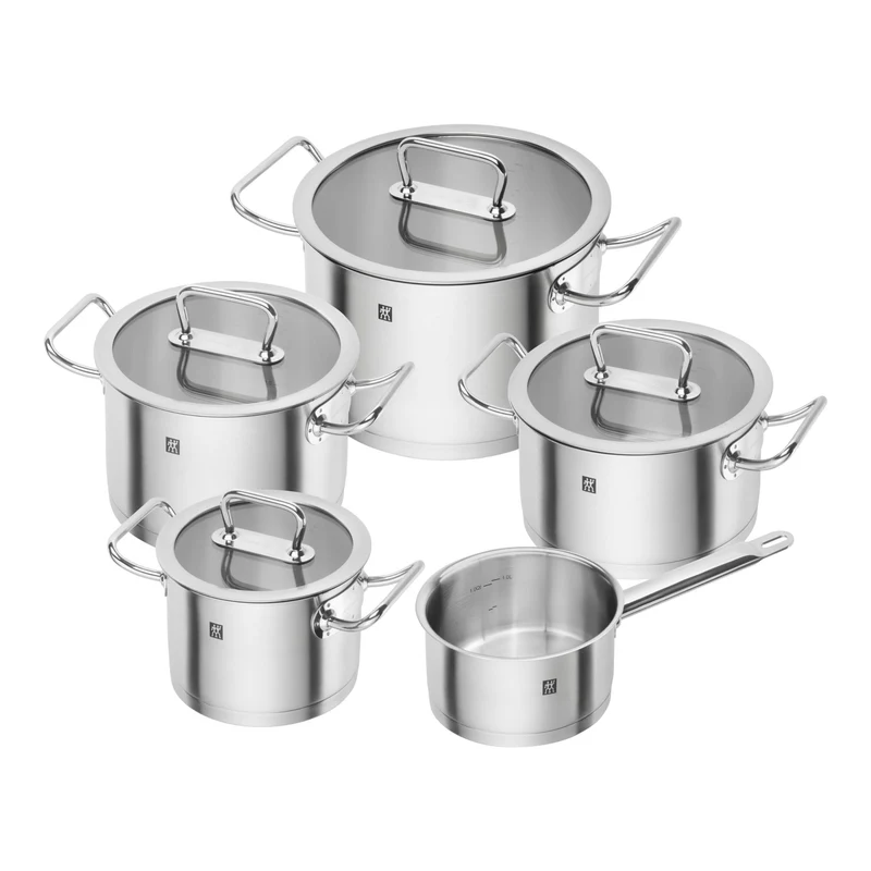 ZwillingTopfset Kochgeschirr Pro 65120-005-0 5-teilig Edelstahl LBH 46x26x37 cm Silber, LBH 46x26x37