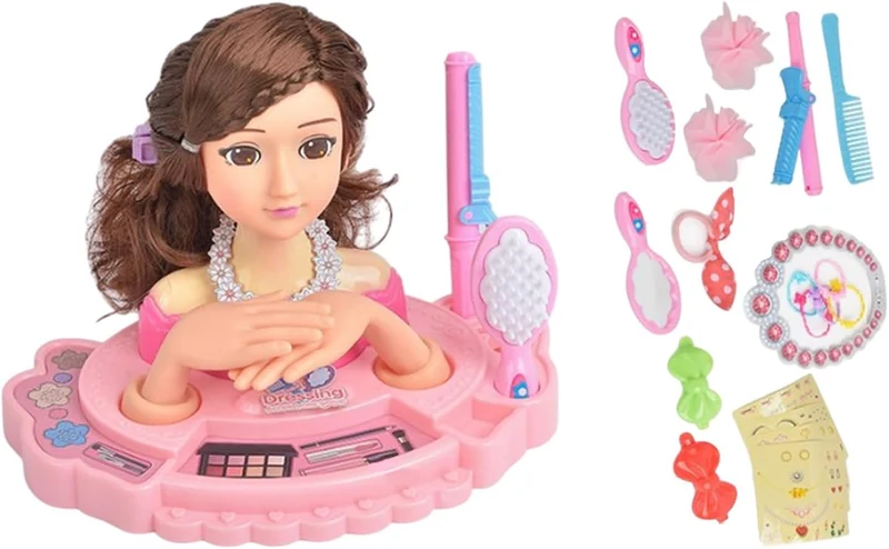 Make Up Und Haarstyling Puppenkopfspielzeug, Make Up Friseur Puppenstyling Kopfspielzeug Mit Haarzub