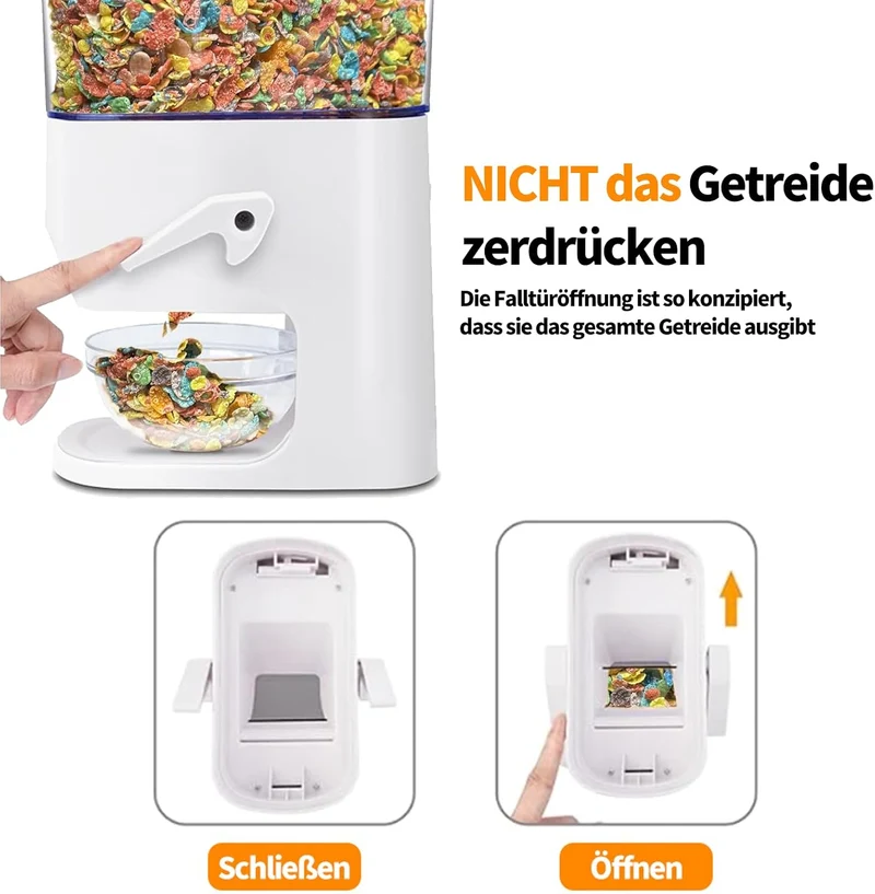 Müslispender, Lebensmittelspender 3.2 L Cereal Dispenser & Cornflakes Spender Zerkleinert Keine Cere