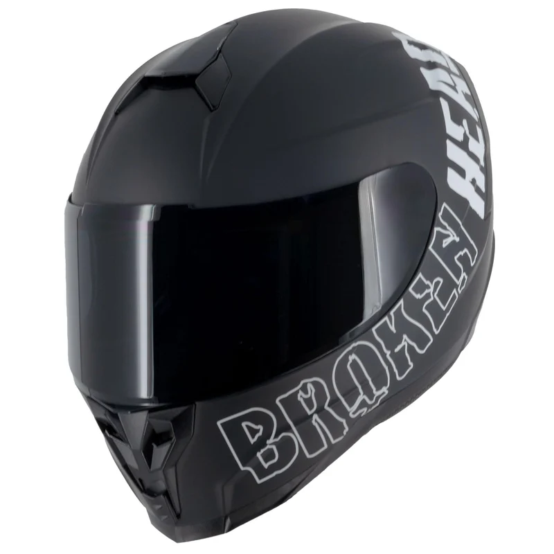 Broken Head BeProud Sport Motorradhelm Mit 2 Visieren (Klar + Schwarz) - Integralhelm M (57-58 cm) B