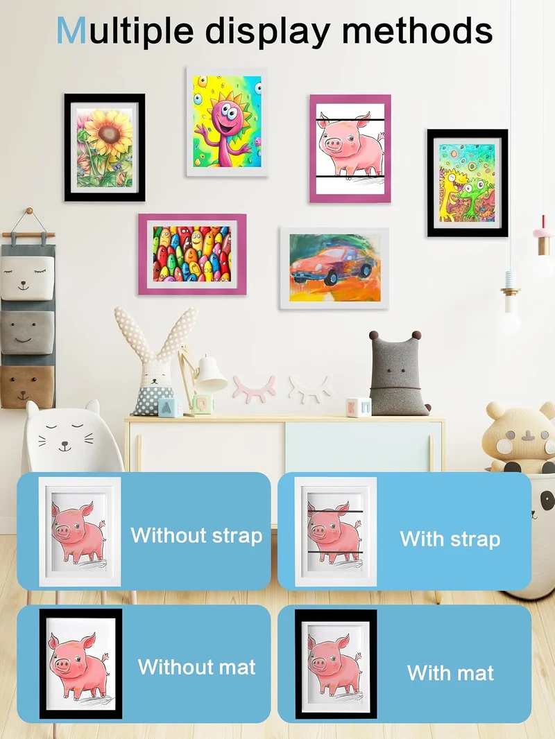 Orionstar Kunst-Bilderrahmen für Kinder, austauschbar, Frontöffnung, für 30 x 21 cm, 100 A4-teilig,