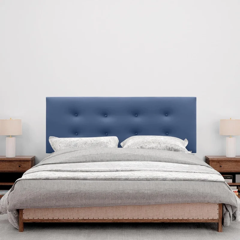 DHOME Kunstleder oder Stoff Kopfteil AQUALINE Pro mit 2 Reihen von Knöpfen gepolstertes Kopfteil Lux