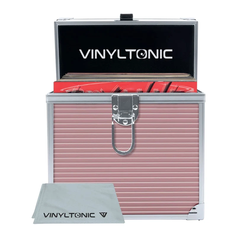 Aufbewahrungskoffer aus Vinyl mit Tuch, 17,8 cm oder 30,5 cm, 3 Farben zur Auswahl Rose Gold, Roségo