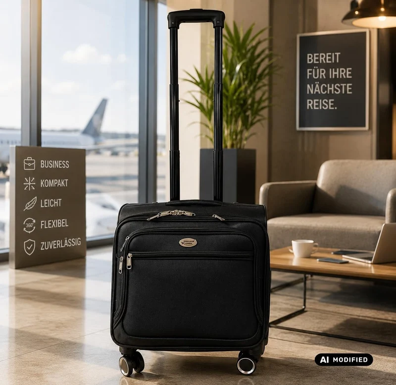 Pilotenkoffer Zante mit Rollen Handgepäckkoffer Rollkoffer 360° Leichtlauf-Doppelrollen Räder Zahlen