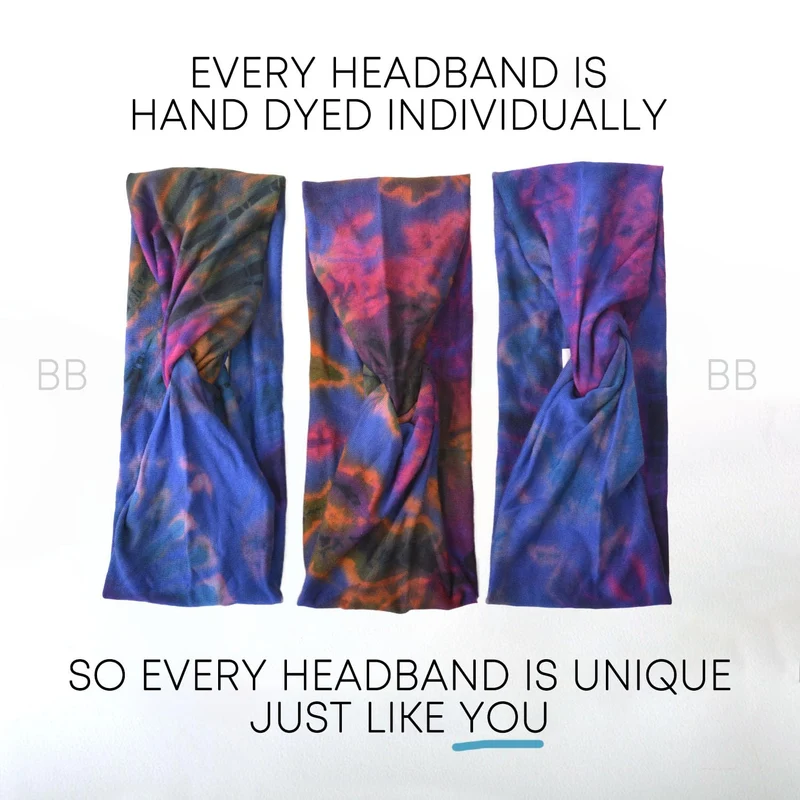 CHARM Herren Tie-Dye Stirnband - Damen Batik Dread Band Bandana Yoga Zubehör Type BB Typ BB, Typ BB