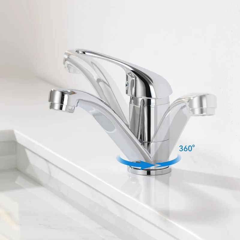 Wasserhahn Bad Klein Waschtischarmatur, Waschbecken Armaturen 360° Drehbar, Armatur Badezimmer Einhe