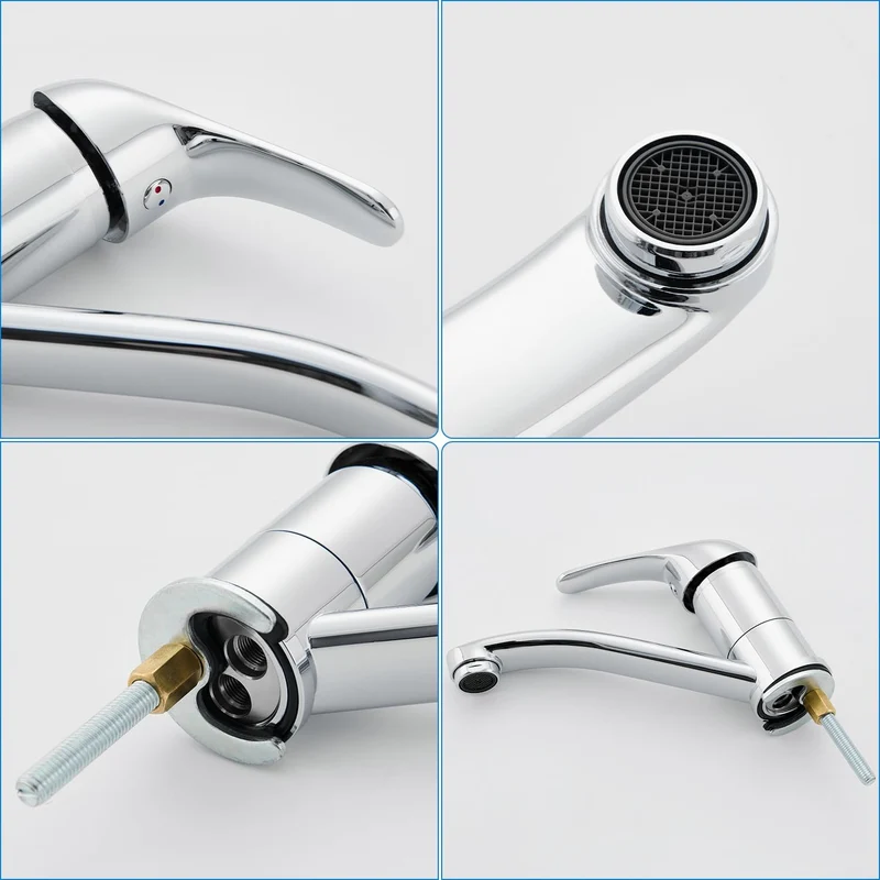 Wasserhahn Bad Klein Waschtischarmatur, Waschbecken Armaturen 360° Drehbar, Armatur Badezimmer Einhe