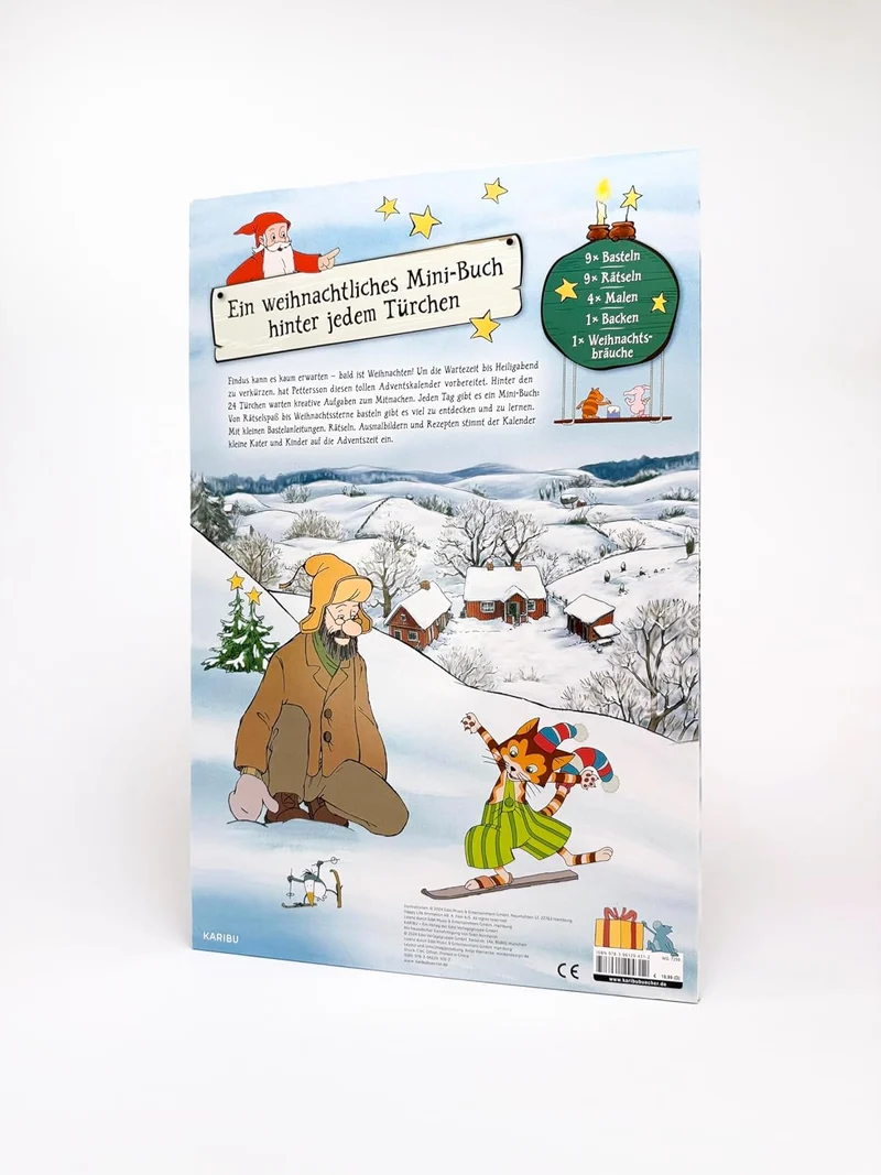 Pettersson und Findus - Mitmach-Adventskalender: 24 Mini-Bücher hinter aufklappbaren Türchen mit Bas