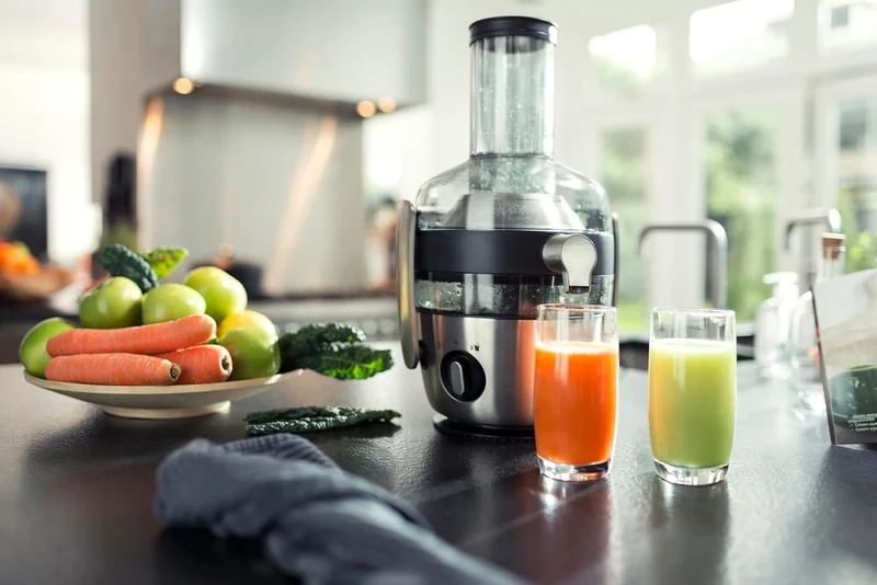 Philips Avance Collection Entsafter, Frischer Saft mit Fruchtfleisch, Sehr grosses Loch für Produkte