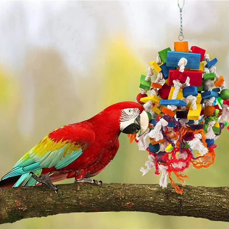 MQUPIN Grosses Papagei Spielzeug Vogelspielzeug,Stark Kauendes Spielzeug Für Papagei100% Natürliche
