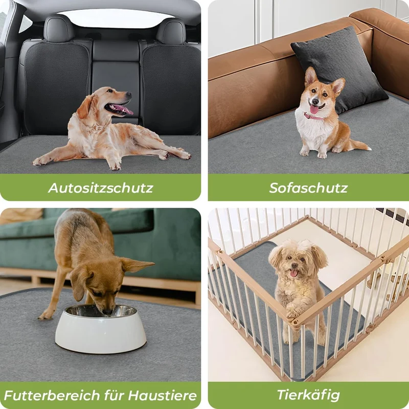 Waschbar Trainingspads für Hunde, 2 Stück 122cm x 122cm Wiederverwendbare Hundetrainingspads, rutsch