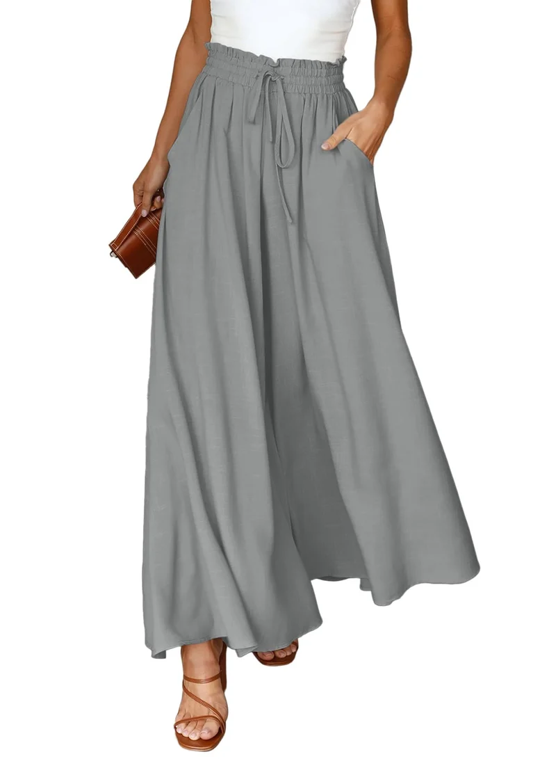 Dokotoo Sommerhose Damen Leicht Palazzo Hose Elegant Sommer High Waist Baggy Freizeithose Baumwolle