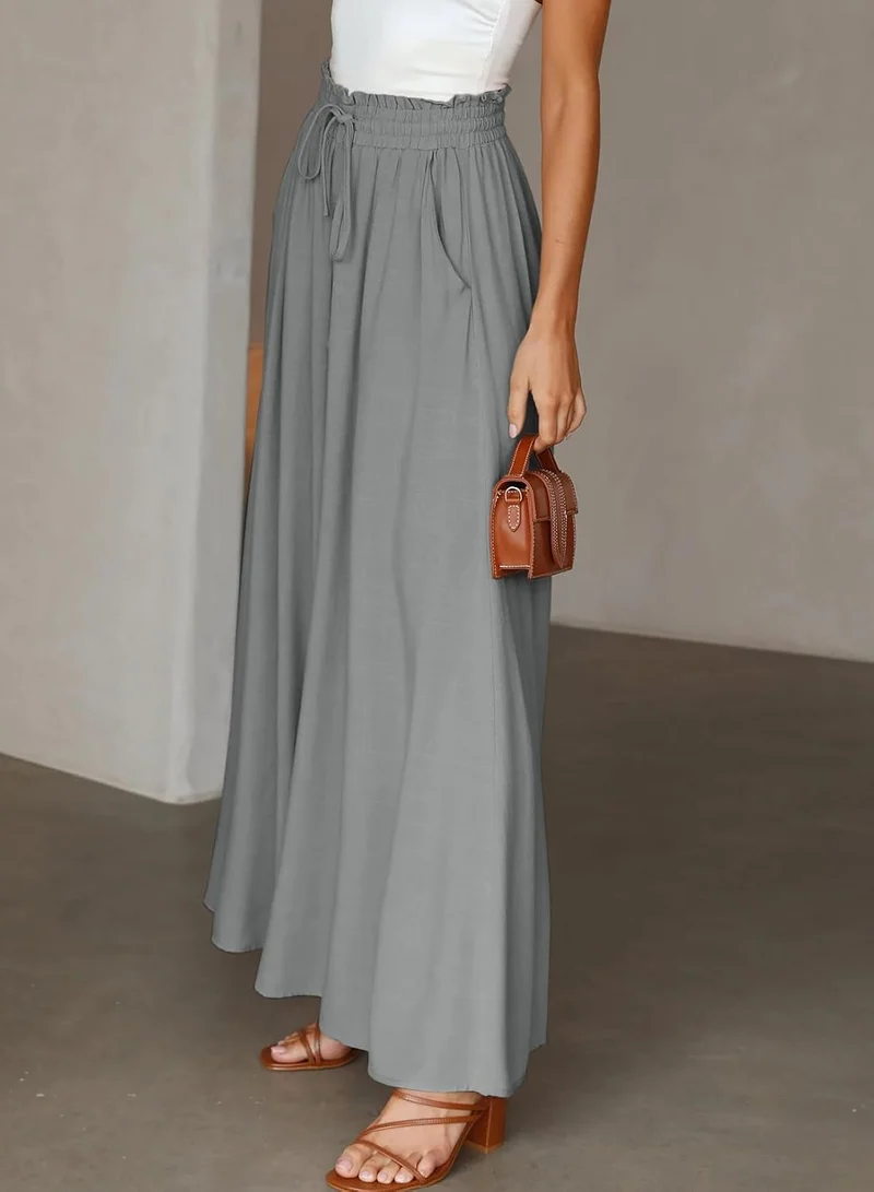Dokotoo Sommerhose Damen Leicht Palazzo Hose Elegant Sommer High Waist Baggy Freizeithose Baumwolle
