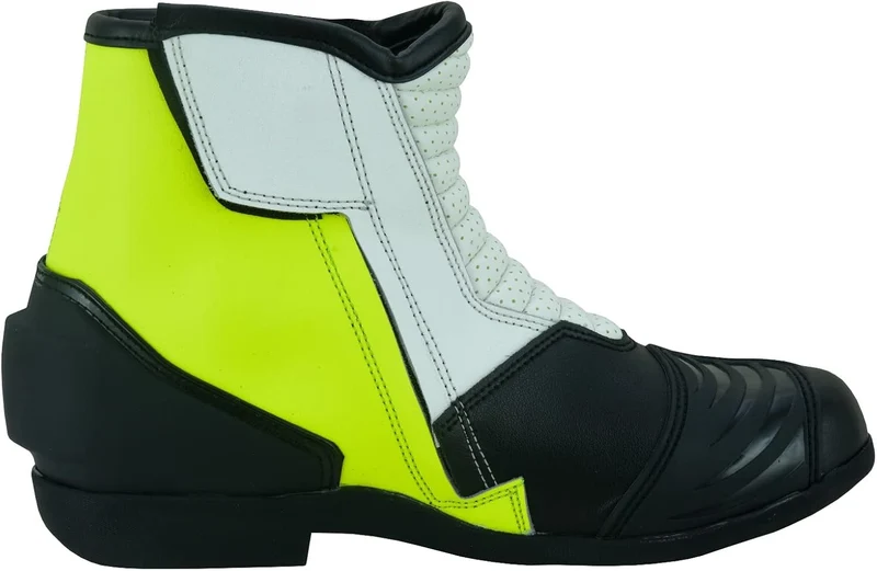 BI ESSE Motorradschuhe Stiefel aus perforiertem Leder mit Slider 42 EU Neon, 42 EU Neon