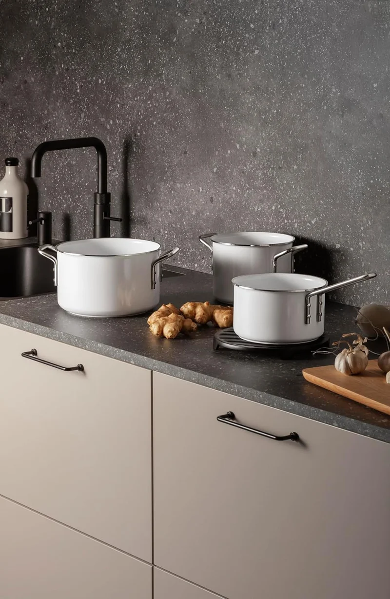 Eva Trio | White Line Kasserolle 1,8 l 16 cm keramischer Slip-Let®-Antihaftbeschichtung | Perfekt fü