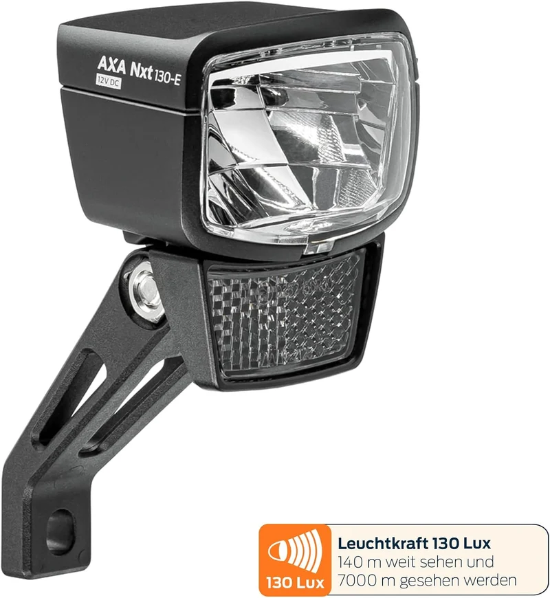 AXA NXT 130 E-Bike Fahrradlicht – 130 Lux Frontlicht – 12V Anschluss – StVZO Zulassung