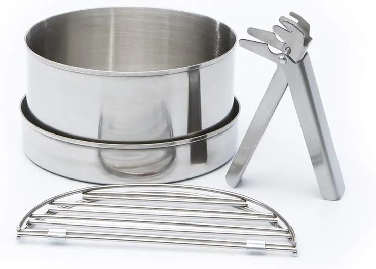 Edelstahl 'Scout" Kelly Kessel ® (1.2 liter) Outdoor Kocher - Volles Set